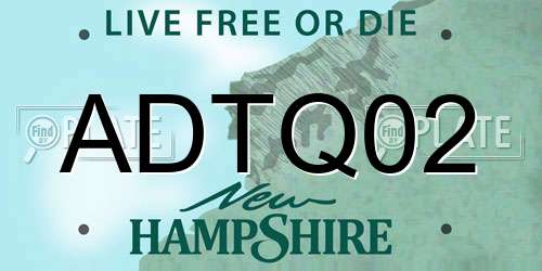 ADTQ02 New Hampshire License Plate