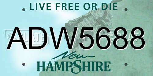 ADW5688 New Hampshire License Plate