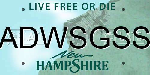 ADWSGSS New Hampshire License Plate