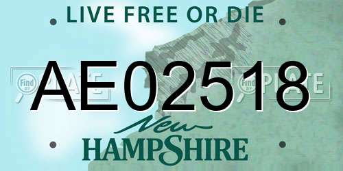 AE02518 New Hampshire License Plate