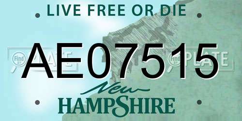 AE07515 New Hampshire License Plate