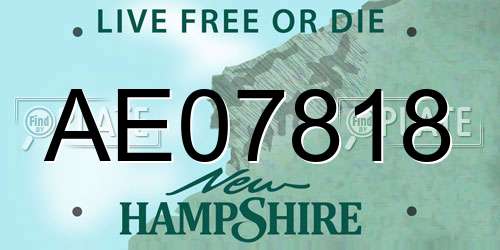 AE07818 New Hampshire License Plate