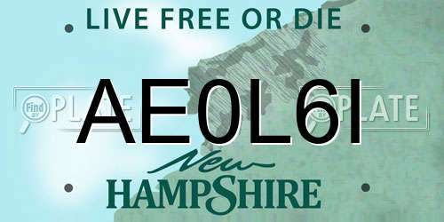 AE0L6I New Hampshire License Plate
