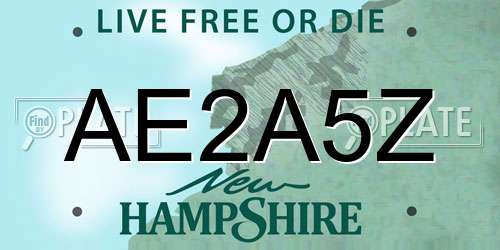 AE2A5Z New Hampshire License Plate