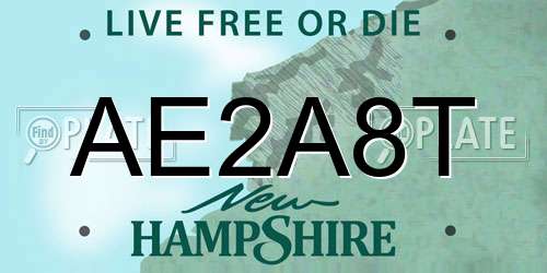 AE2A8T New Hampshire License Plate