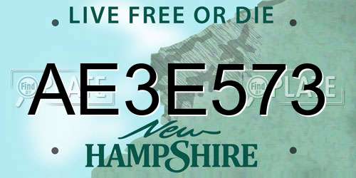 AE3E573 New Hampshire License Plate
