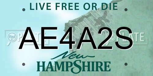 AE4A2S New Hampshire License Plate