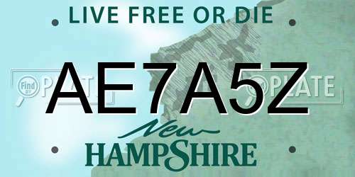 AE7A5Z New Hampshire License Plate