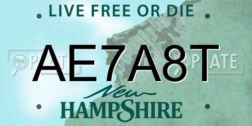 AE7A8T New Hampshire License Plate
