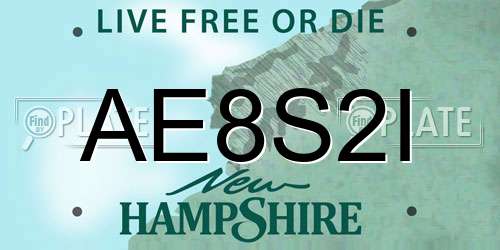 AE8S2I New Hampshire License Plate