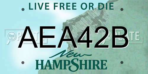 AEA42B New Hampshire License Plate