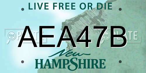 AEA47B New Hampshire License Plate