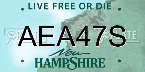 AEA47S New Hampshire License Plate