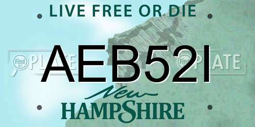 AEB52I New Hampshire License Plate
