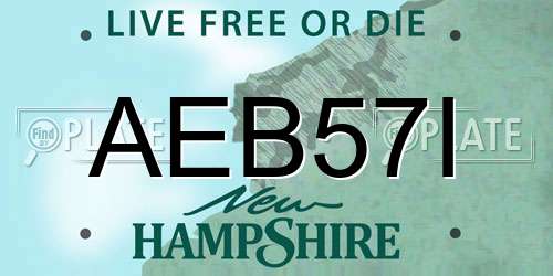 AEB57I New Hampshire License Plate