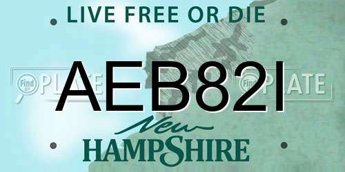 AEB82I New Hampshire License Plate