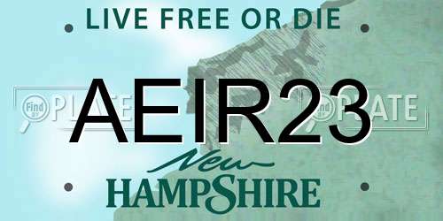 AEIR23 New Hampshire License Plate
