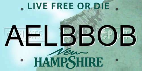 AELBBOB New Hampshire License Plate