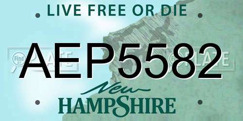 AEP5582 New Hampshire License Plate