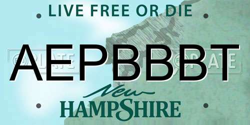 AEPBBBT New Hampshire License Plate