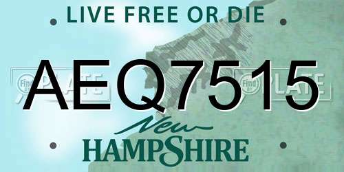 AEQ7515 New Hampshire License Plate