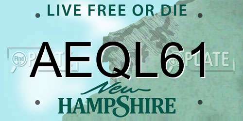 AEQL61 New Hampshire License Plate