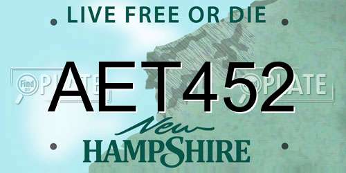 AET452 New Hampshire License Plate