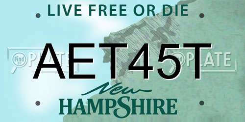 AET45T New Hampshire License Plate