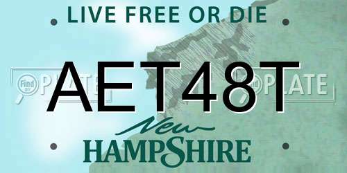 AET48T New Hampshire License Plate