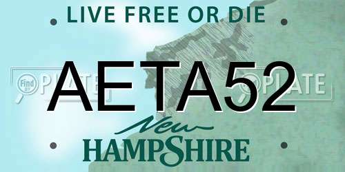 AETA52 New Hampshire License Plate