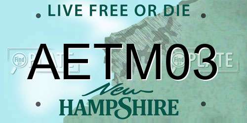 AETM03 New Hampshire License Plate