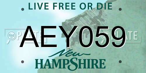 AEY059 New Hampshire License Plate
