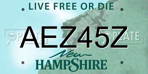 AEZ45Z New Hampshire License Plate