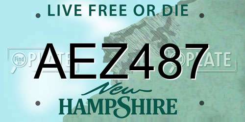 AEZ487 New Hampshire License Plate