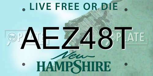 AEZ48T New Hampshire License Plate