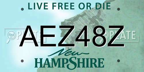AEZ48Z New Hampshire License Plate