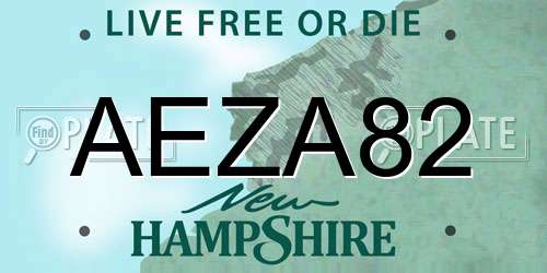 AEZA82 New Hampshire License Plate