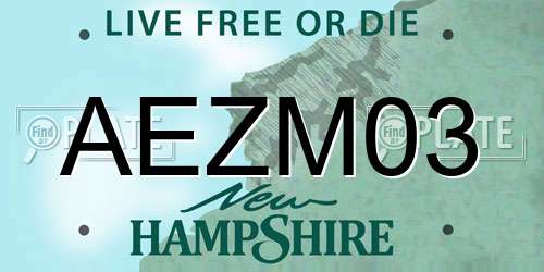 AEZM03 New Hampshire License Plate
