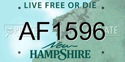 AF1596 New Hampshire License Plate