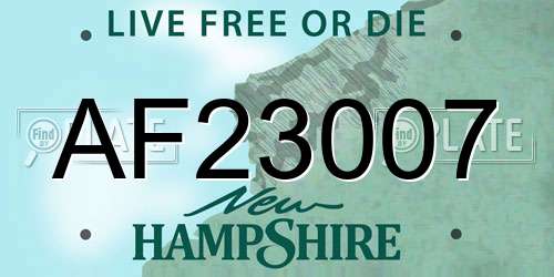 AF23007 New Hampshire License Plate