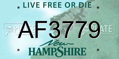 AF3779 New Hampshire License Plate