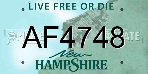 AF4748 New Hampshire License Plate