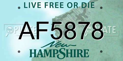 AF5878 New Hampshire License Plate