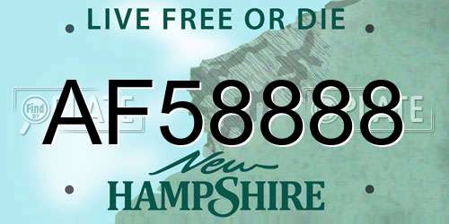 AF58888 New Hampshire License Plate