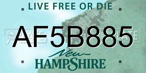 AF5B885 New Hampshire License Plate