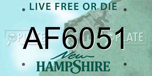 AF6051 New Hampshire License Plate