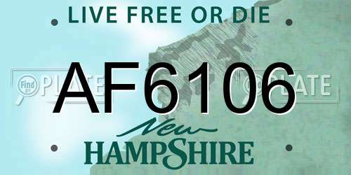 AF6106 New Hampshire License Plate