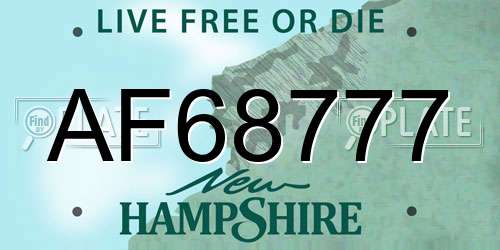 AF68777 New Hampshire License Plate