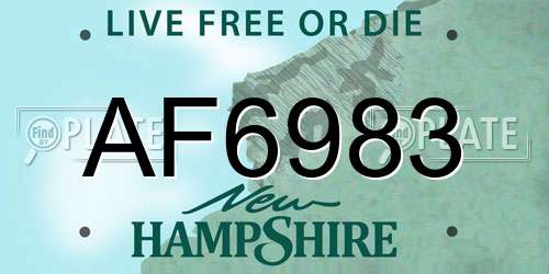 AF6983 New Hampshire License Plate