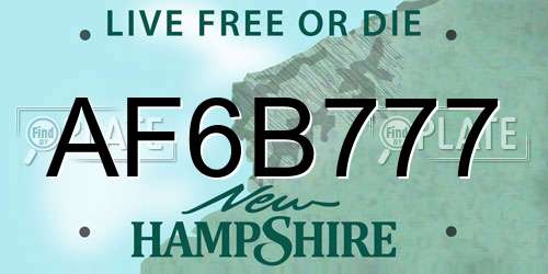 AF6B777 New Hampshire License Plate